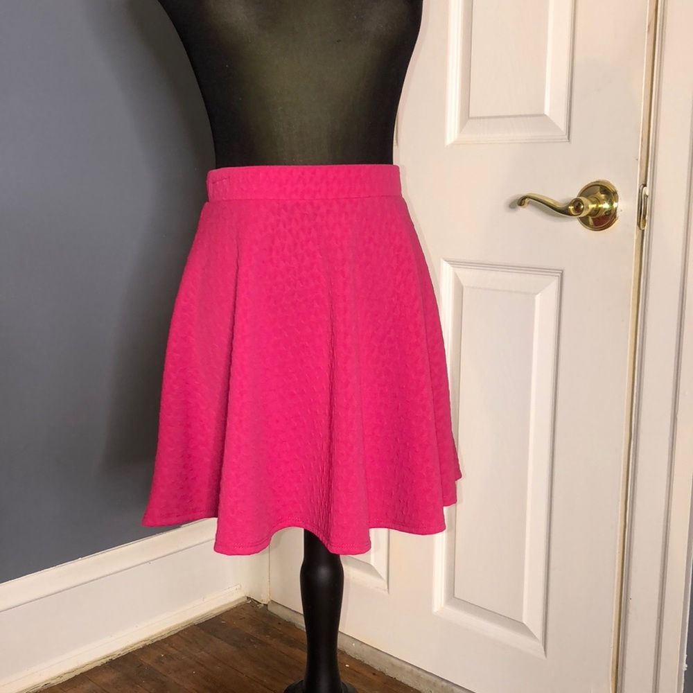 Textured, hot pink skater skirt